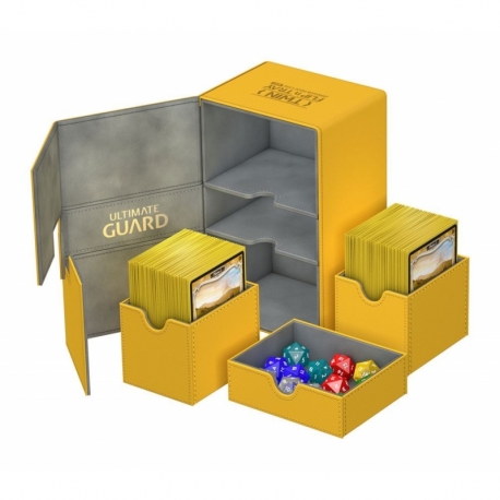 Ultimate Guard Twin Flip´n´Tray Deck Case 160+ Caja de Cartas Tamaño Estándar XenoSkin Ámbar