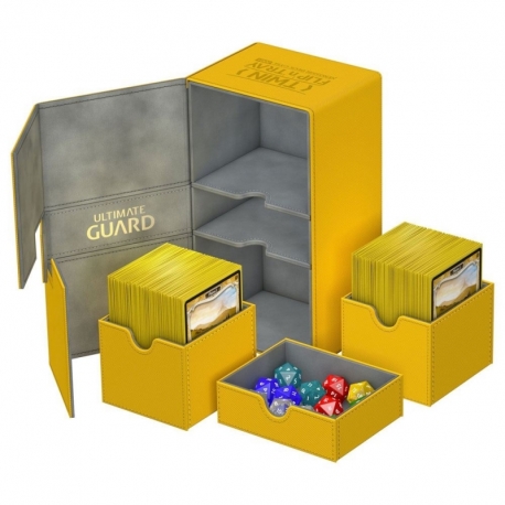 Ultimate Guard Twin Flip´n´Tray Deck Case 200+ Tamaño Estándar XenoSkin Ámbar