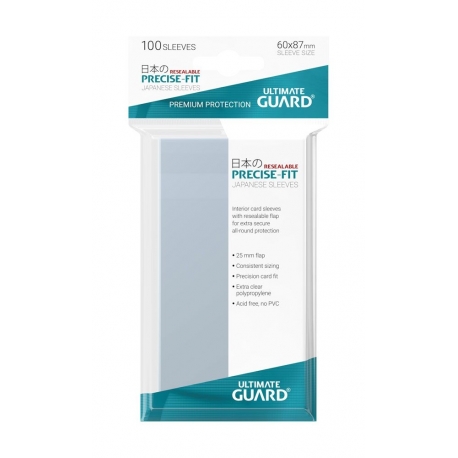 Ultimate Guard Precise-Fit Sleeves Fundas con cierre reutilizable Tamaño (Japonés) Transparente (100)