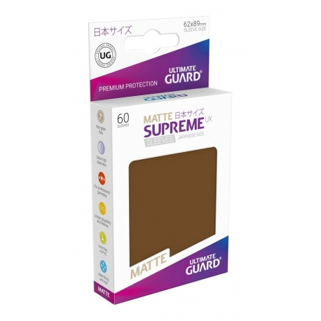 Ultimate Guard Supreme UX Sleeves Fundas de Cartas Tamaño Japonés Marrón Mate (60)