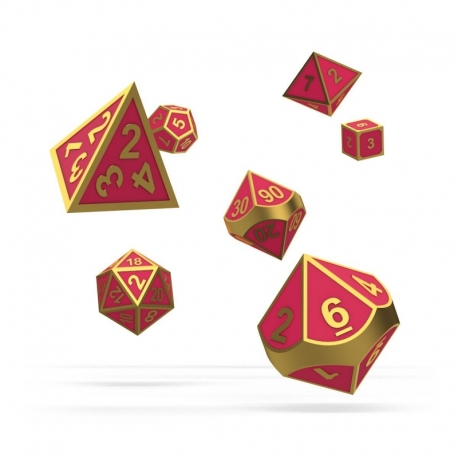 Oakie Doakie Dice Dados RPG-Set Metal Glow in the Dark - Golden Princess (7)