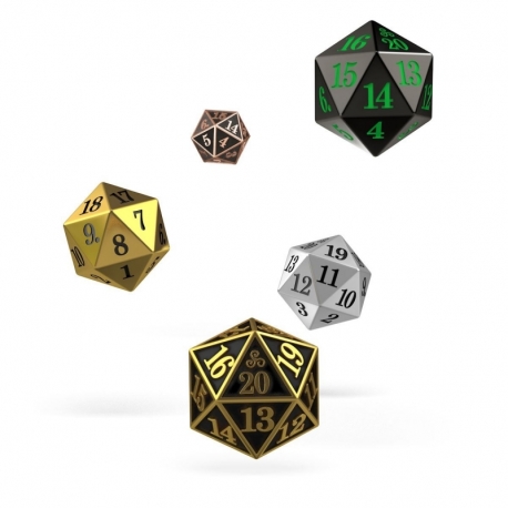 Oakie Doakie Dice D20 Spindown Dice Set Metal (5)