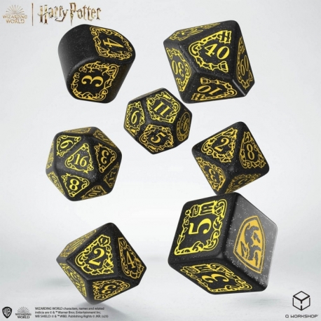 Harry Potter Dice Pack Hufflepuff Modern Dice Set - Black (7)