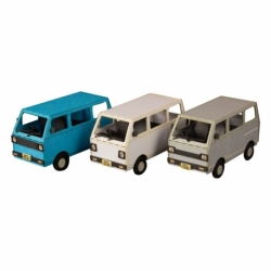 Original Illustration Maqueta 1/80 Town Corner Accessory Series Kei Van (white/blue/silver) 2 cm
