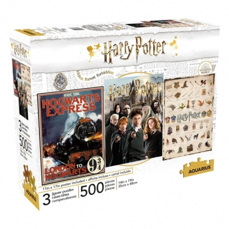 Harry Potter Pck de 3 Puzzle Movie Poster (500 piezas)