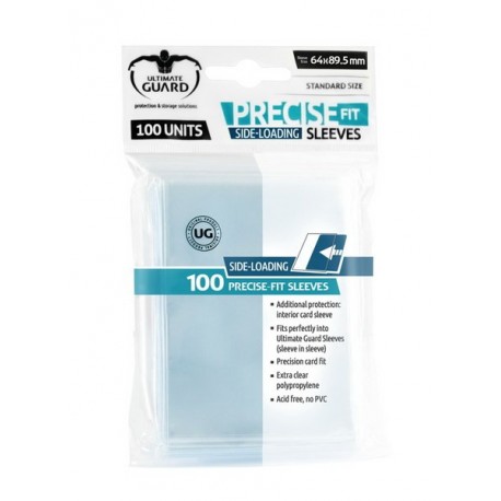 ULTIMATE GUARD PRECISE-FIT SLEEVES SIDE-LOADING STANDARD SIZE TRANSPARENT (100)