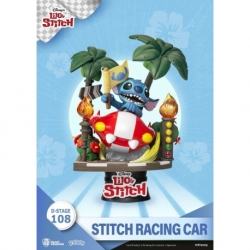 Lilo & Stitch Diorama PVC D-Stage Stitch Racing Car Closed Box Version 15 cm