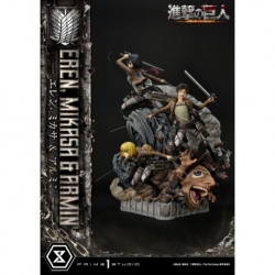 Attack on Titan Ultimate Premium Masterline Estatua Eren, Mikasa, & Armin 72 cm
