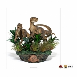 Parque Jurásico Estatua 1/10 Deluxe Art Scale Just The Two Raptors 20 cm - Embalaje dañado