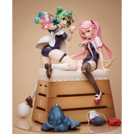 Poyoyon Rock Artwork Collection PVC Estatua PVC 1/5.5 Midori & Pink Sukumizu 28 cm