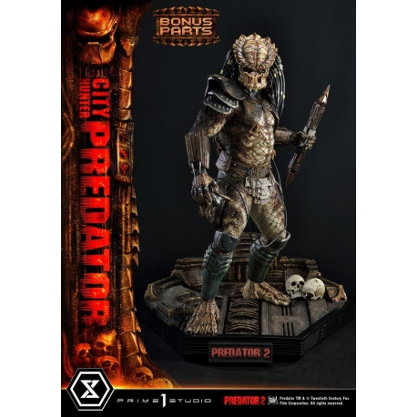 Predator 2 Estatua Museum Masterline 1/3 City Hunter Predator Deluxe Bonus Version 105 cm