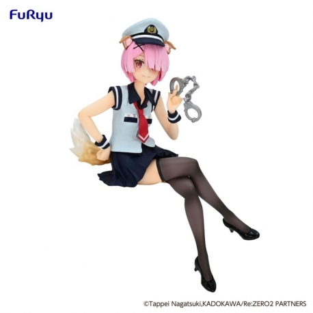 Re:Zero Starting Life in Another World Noodle Stopper Estatua PVC Ram Police Officer Cap with Dog Ears 16 cm
