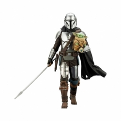 Star Wars The Mandalorian Statue ARTFX 1/10 Mandalorian & Grogu with Beskar Staff 18 cm