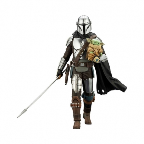 Star Wars The Mandalorian Statue ARTFX 1/10 Mandalorian & Grogu with Beskar Staff 18 cm