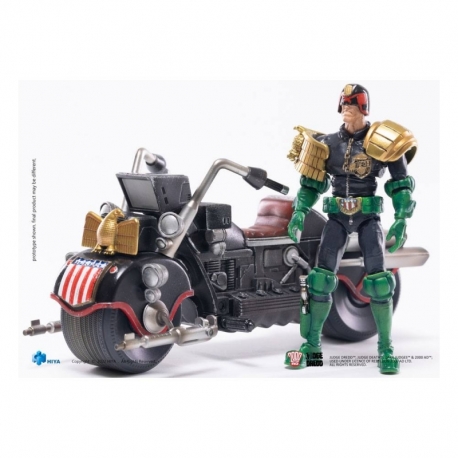 2000 AD Figura 1/18 Exquisite Mini Judge Dredd & Lawmaster MK 2 Set 10 cm
