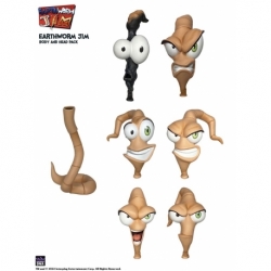 Earthworm Jim Accesorios Wave 1: Worm Body & Jim Heads Accessory Pack