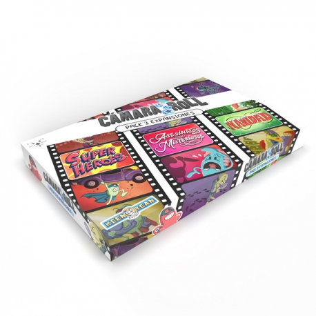 Pack consisting of 3 expansions for the board game Camera Roll!