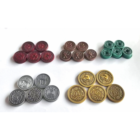 80 Monedas Metálicas (Scythe & Expediciones) de la marca Maldito Games