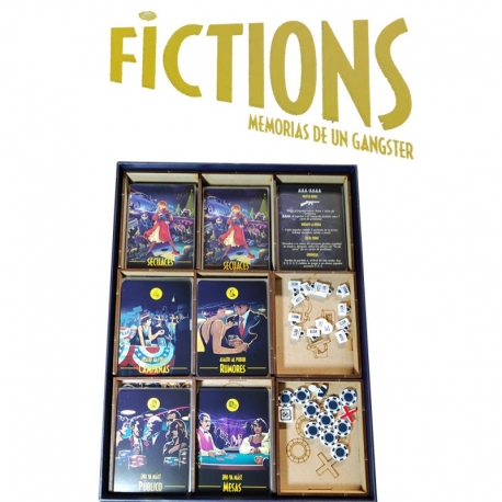 Inserto compatible con el juego de mesa FICTIONS: MEMORIAS DE UN GANGSTER de WithOut Mess