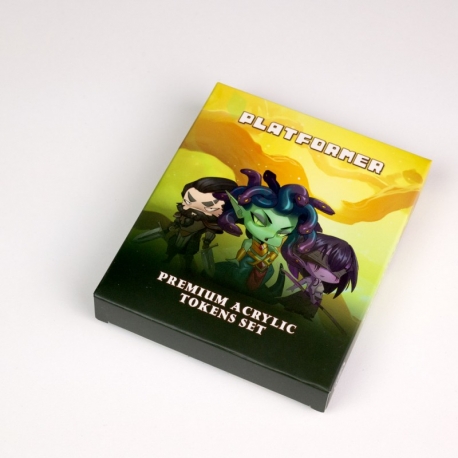 Premium Acrylic Tokens Set for Platformer board game by Maldito Games