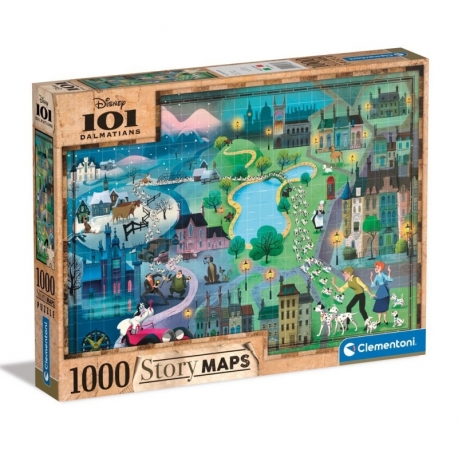 Disney Story Maps Puzzle 101 Dálmatas (1000 piezas)