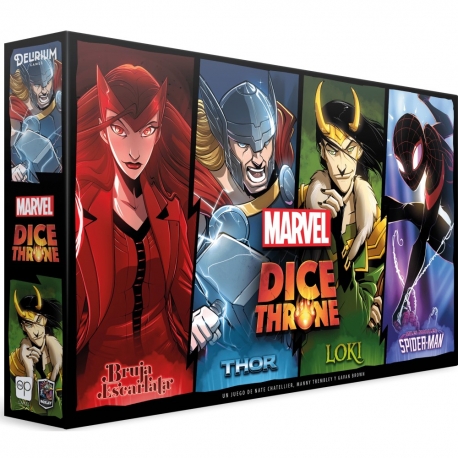Table game Marvel Dice Throne Bruja Escarlata, Thor, Loki, Miles Morales by Delirium Games