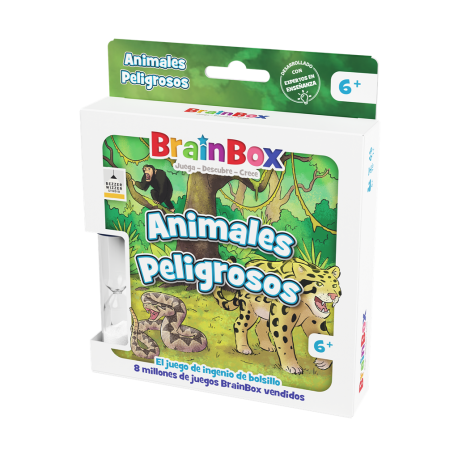 Juego de cartas BrainBox Pocket Animales Peligrosos de Beezerwizzer Studio