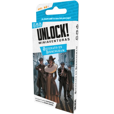 Juego cooperativo Unlock! Miniaventuras Asesinato en Birmingham de Space Cowboys