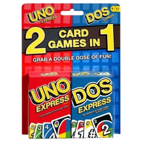Mattel UNO Express and DOS Express Combo Card Games