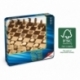 Chess - Wooden Checkers Metal Box
