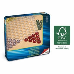 Chinese Checkers Wood Fsc Metal Box