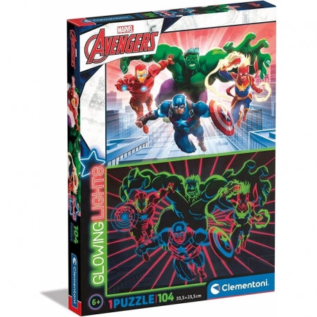Puzzle 104 Pzas Marvel Vengadores Glowing Lights