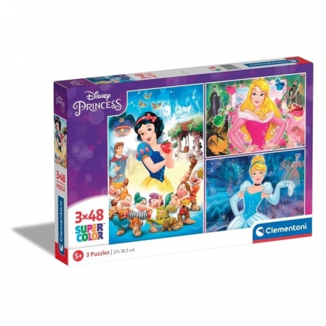 Puzzle 3X48 Pieces Super Color Disney Princesses