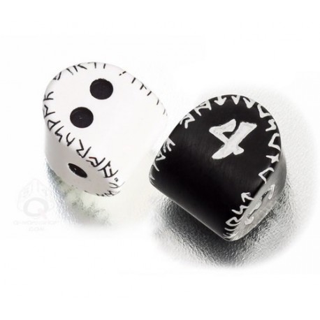 Qw Set Dado Runico Blanco Y Negro (D2 Y D4)