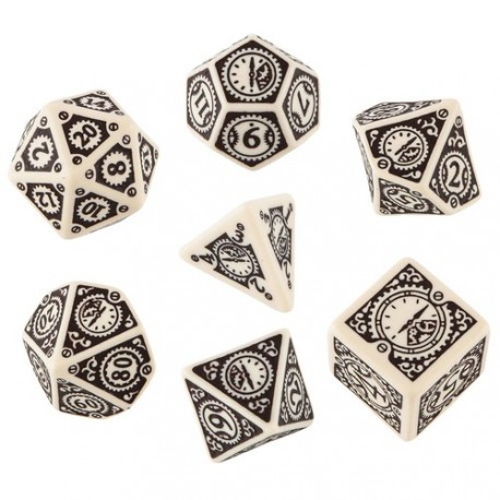 Qw Set Dados Steampunk Clockwork Beige (7)