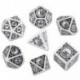 Qw White-Black Steampunk Clockwork Dice Set (7)