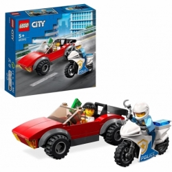 Police Motorcycle and Getaway Car