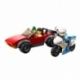 Police Motorcycle and Getaway Car