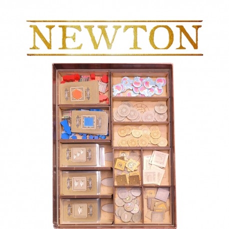 Insert Compatible with NEWTON board game (Base + New Horizon Exp. + Great Discoveries Exp.) by WithOut Mess