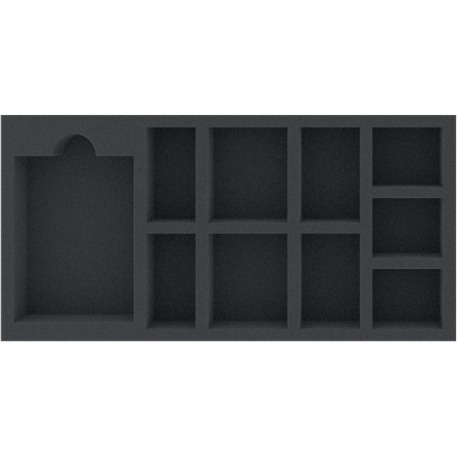 IEMFMA035BO 258 mm x 128 mm x 35 mm foam tray for board games with 10 compartments