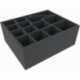 IYMFLT115BO 300 mm x 245 mm x 115 mm foam tray for board games with 14 compartments