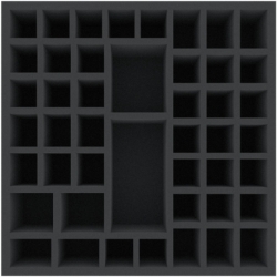 BSMFLP075BO 290 mm x 290 mm x 75 mm foam tray for board games with 46 compartments