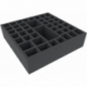 BSMFLP075BO 290 mm x 290 mm x 75 mm foam tray for board games with 46 compartments