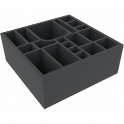 AWMFLJ100BO 280 mm x 280 mm x 100 mm foam tray for board games - 19 compartments
