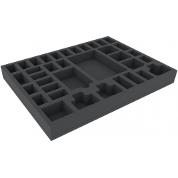 HBMFLH040BO 394 mm x 294 mm x 40 mm foam tray for board games with 36 compartments