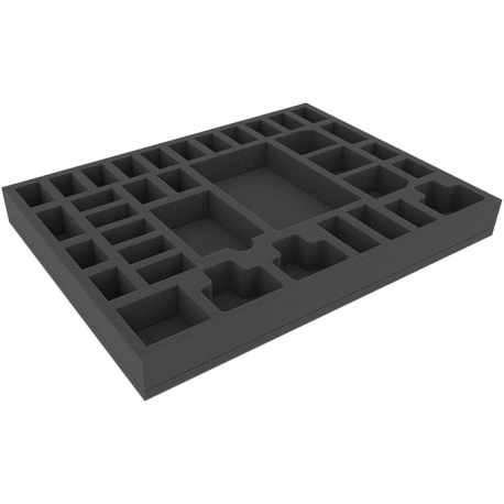 HBMFLH040BO 394 mm x 294 mm x 40 mm foam tray for board games with 36 compartments