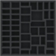 BXMFLZ045BO 312 mm x 312 mm x 45 mm foam tray for board games with 44 compartments