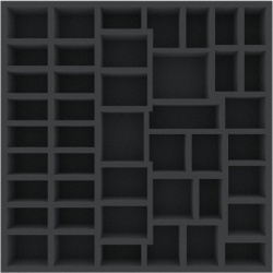 BXMFLZ045BO 312 mm x 312 mm x 45 mm foam tray for board games with 44 compartments