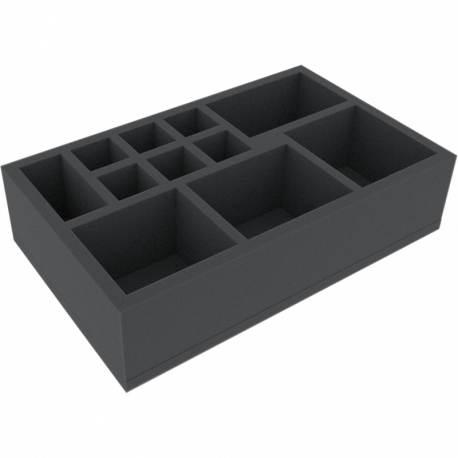 IPMFLA070BO 285 mm x 175 mm x 70 mm bandeja de espuma para juegos de mesa con 11 compartimentos
