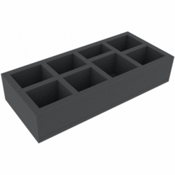IOMFLY060BO 308 mm x 135 mm x 60 mm foam tray for board games with 8 compartments